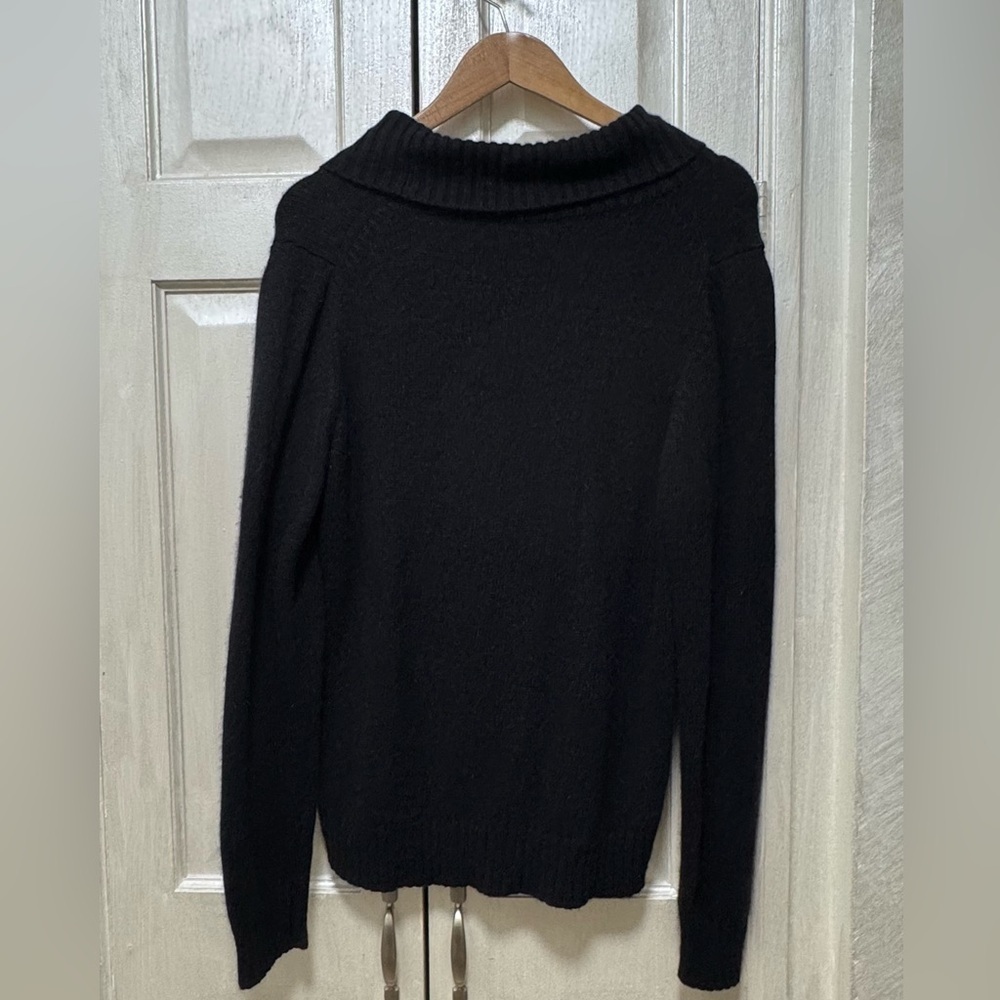 Rafaella Women Xl Black Cozy Angora/Rabbit/Lambs Wool Blend V-Neck Sweater - Picture 2 of 8